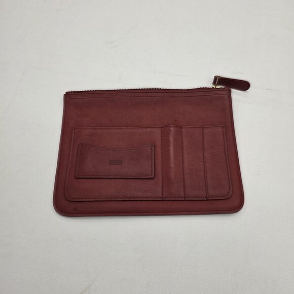 COACH VINTAGE RED LEATHER ORGANIZER TRAVEL BUSINESS TECH POUCH CADDY - Picture 10 of 10